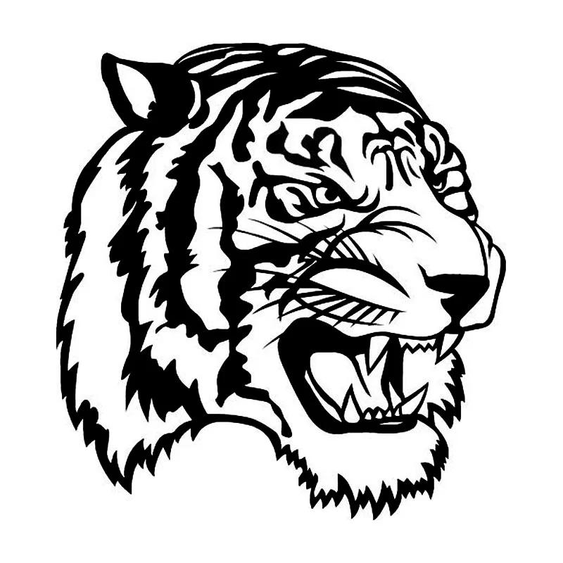 

15.4*16.4CM Angry Tiger Big Cat Car Styling Decal Vinyl Racing Cool Car Sticker Cover Black/Silver S1-2577