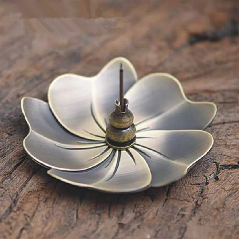 1 шт. креативный домашний декор Lotus Plum Blossom сплав курильница катушка для ладана 2 мм