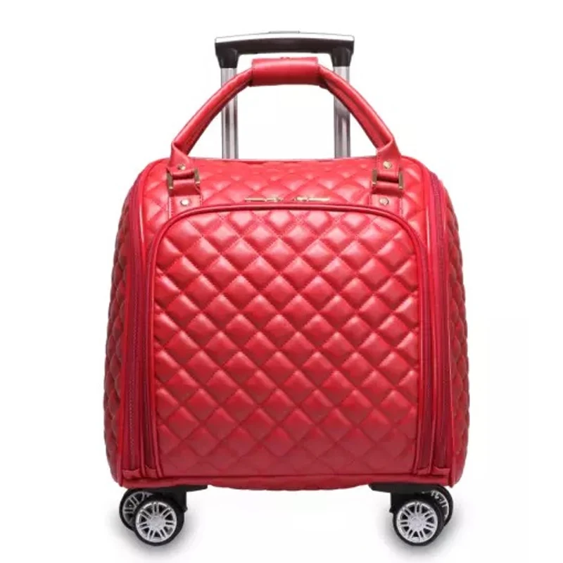 Популярный модный женский светильник, сумка на колесиках, чемодан на колесиках, Спиннер для девушек, брендовая водонепроницаемая сумка на колесиках, дорожная сумка на колесиках - Цвет: red