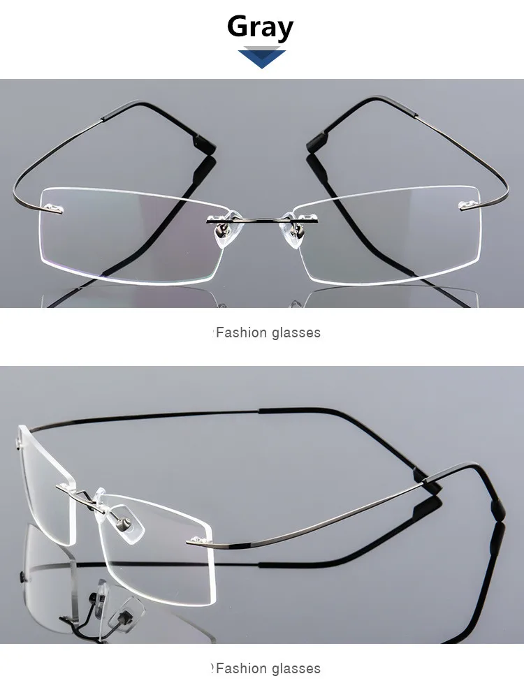 Очки без оправы ультра-легкие очки женские, мужские компьютерные оптические очки для мужчин женские прозрачные линзы