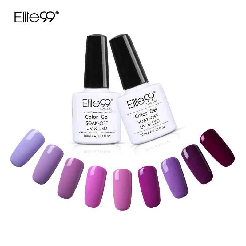 

Elite99 Purple Color Series Nail Gel Polish 10ml Pink UV Gel LED Lamp Manicure Lacquer Soak Off Long Lasting Nail Art Gel