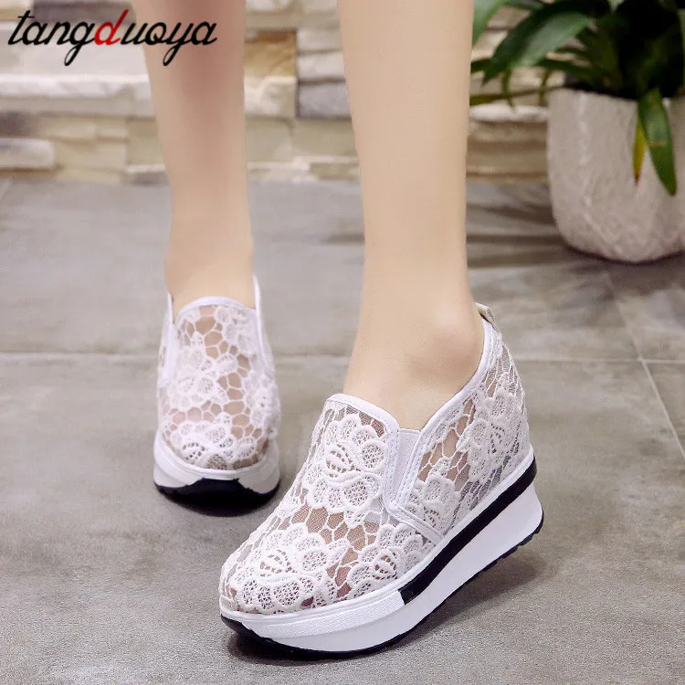 

summer loafers shoes woman mesh wedge shoes for women breathable shoes women platform shoes zapatillas mujer plataforma