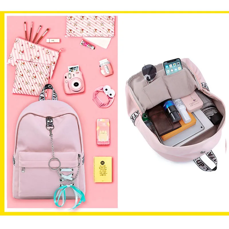 Backpack women's Student School Bag with Headphone Jack Backpacks with Charging Port Bag Female Multifunctional travel Backpack