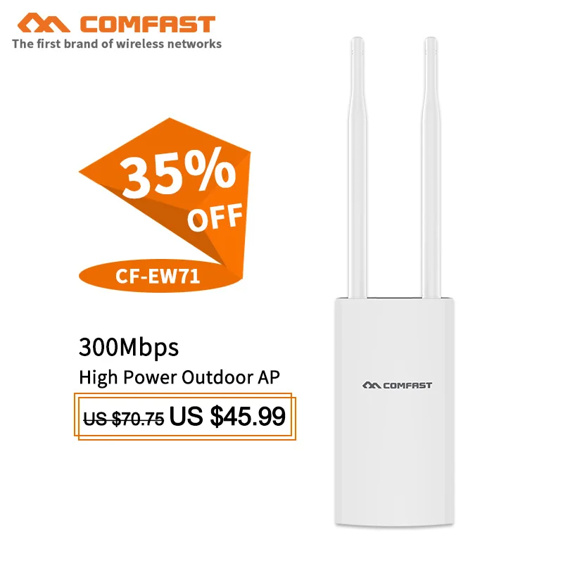 

300Mbps 500mW 48V PoE Outdoor AP wifi router repeater 2.4Ghz Ethernet wireless bridge base station with 2*5dBi External antennas