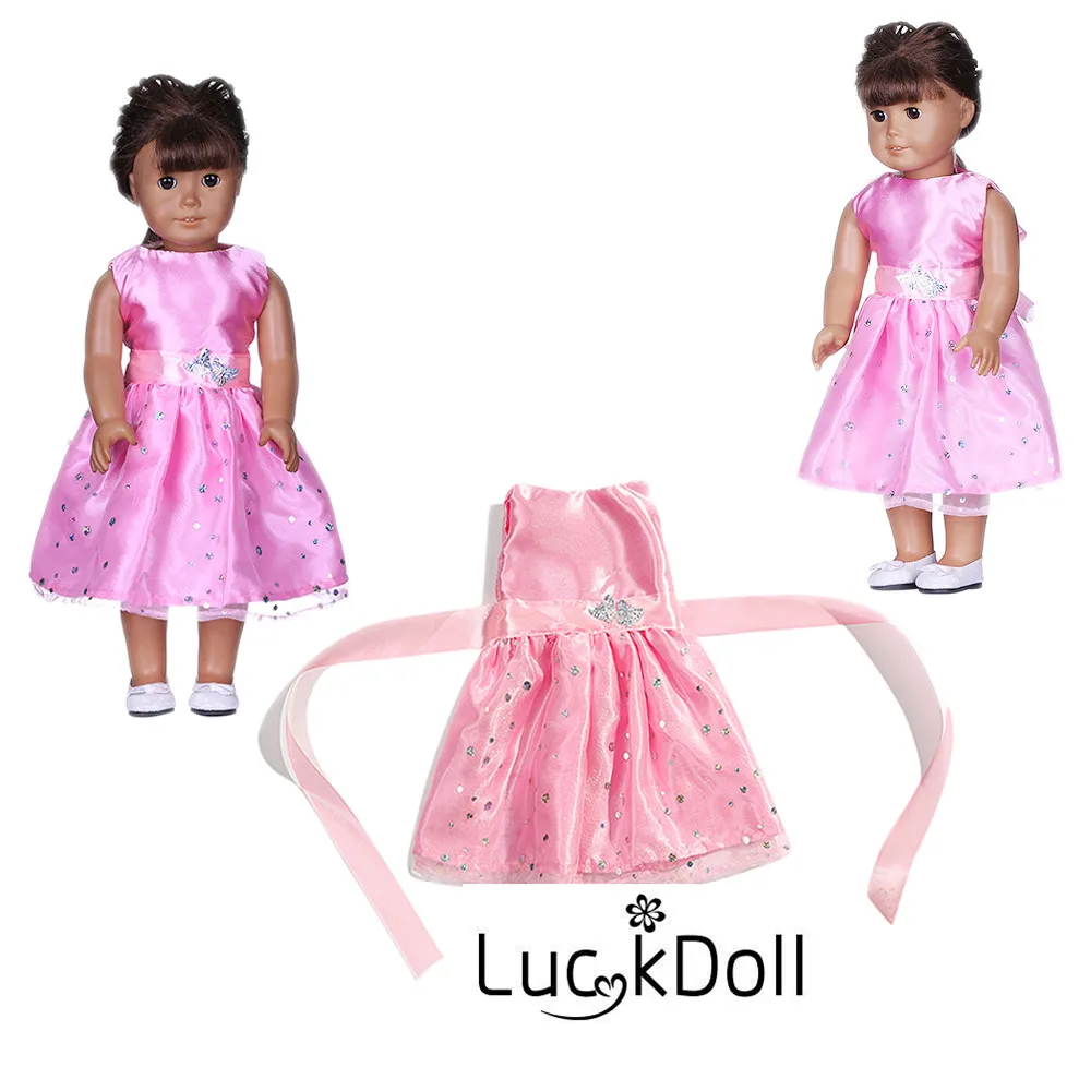 

LUCKDOLL New Cute Pink Skirt Fit 18 Inch American 43cm Baby Doll Clothes Accessories,Girls Toys,Generation,Birthday Gift