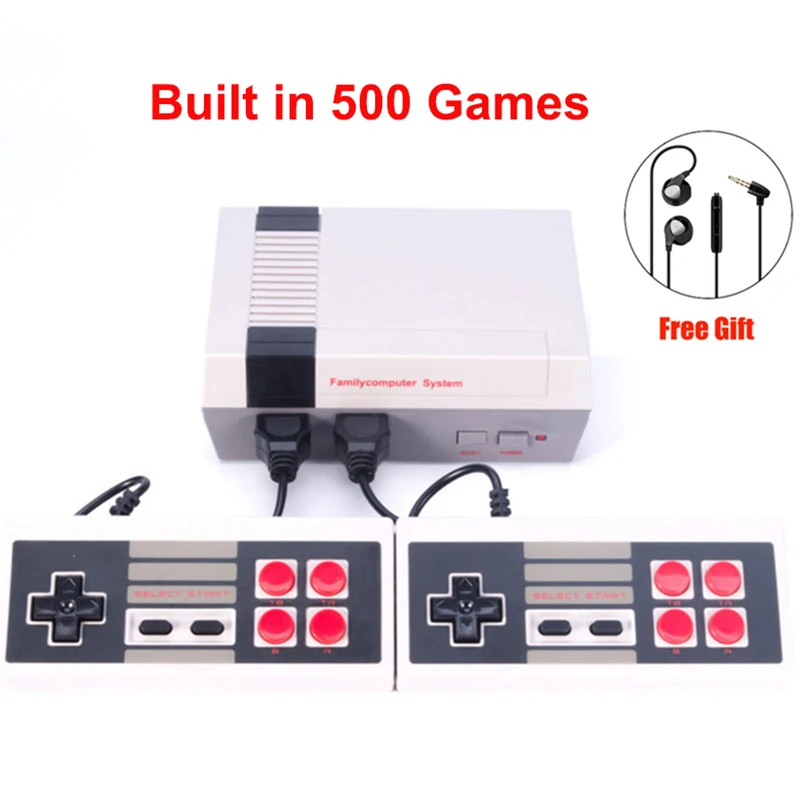 

Retro Childhood Mini TV Handheld Video Game Console Upgrated For Nes Games Built-in 500 Different Game PAL+NTSC dual gamepad