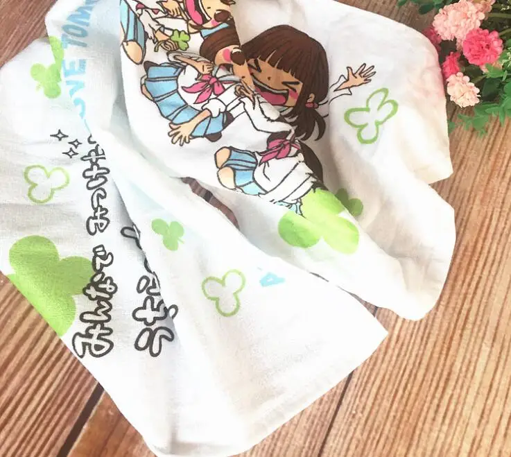 80x35 см, японское мультяшное полотенце для девочек, петельчатое полотенце для рук, махровое банное полотенце, хлопок, эко-принт