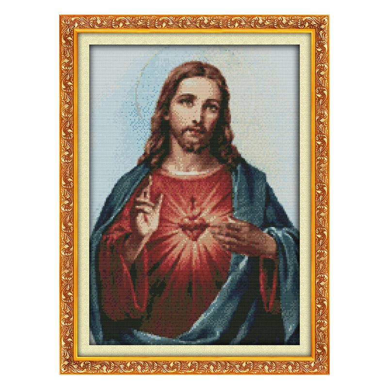 Joy Sunday counted cross stitch kits set Jesus Sacred Heart 1