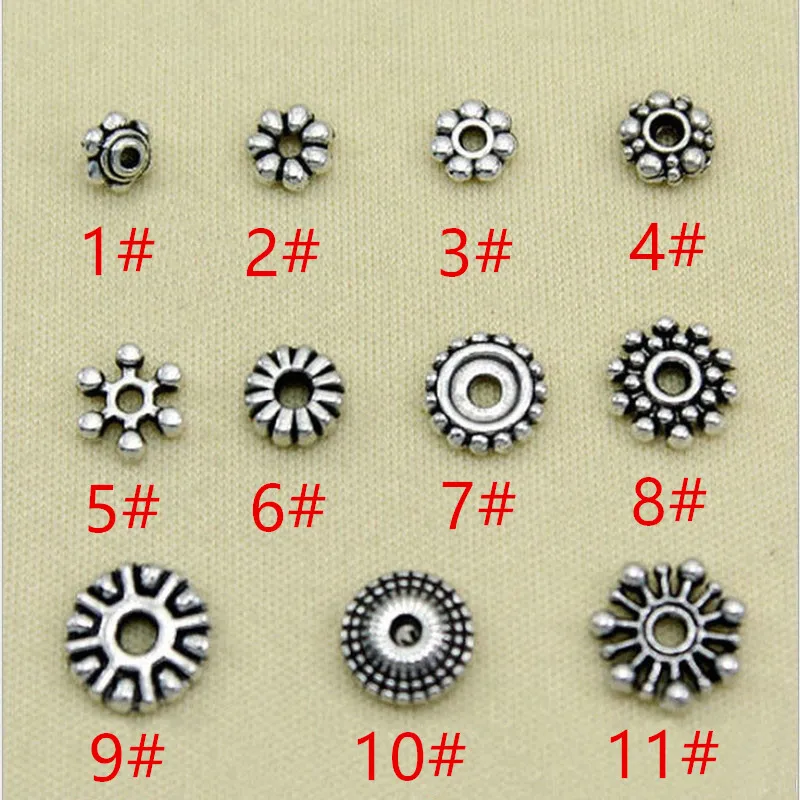 10pcs Tibetan Silve flower Spacer bead Findings X0087
