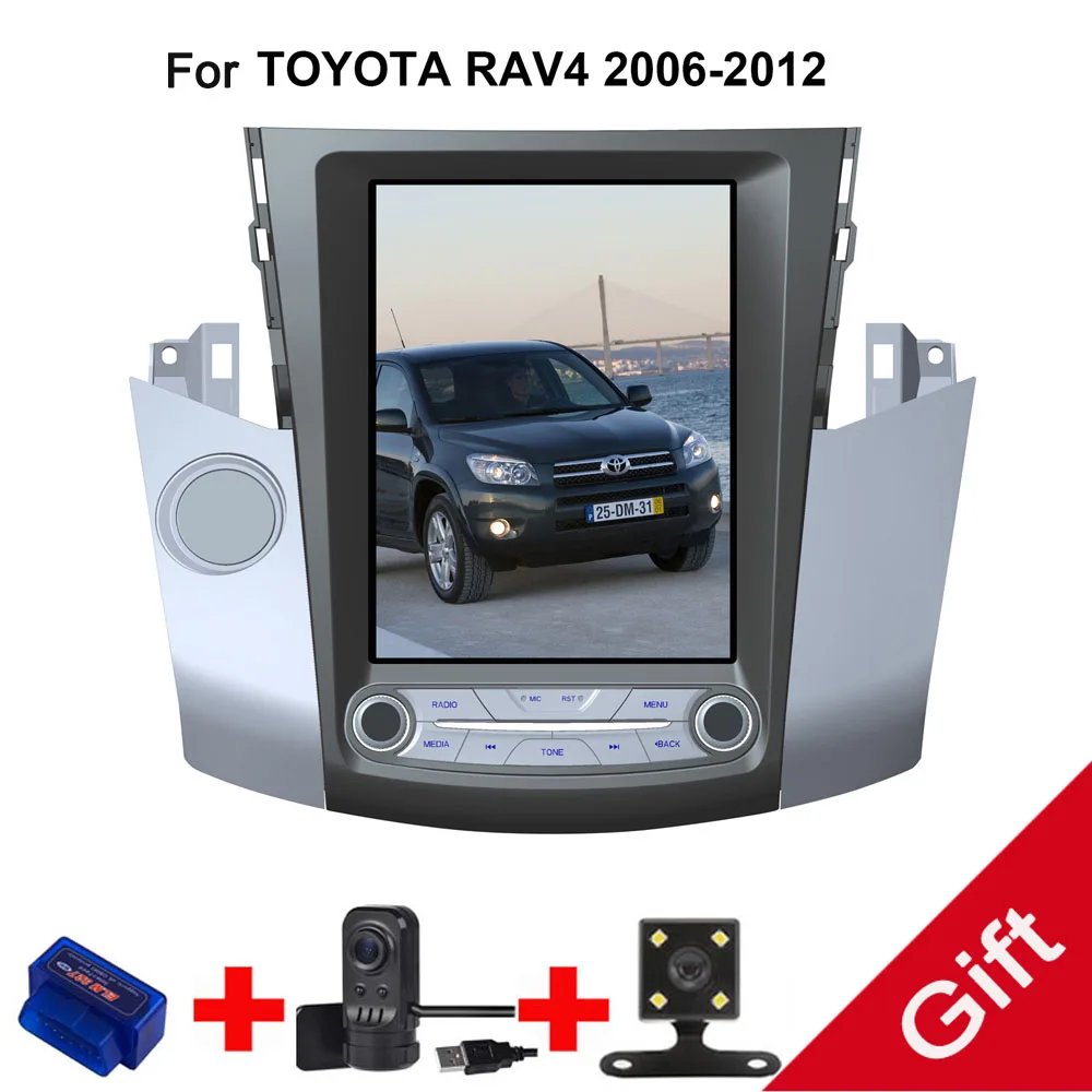 

12.1" Tesla Type Android Fit TOYOTA RAV4 2006 2007 2008 2009 2010 2011 2012 Auto A/C Car DVD Player Navigation GPS Radio