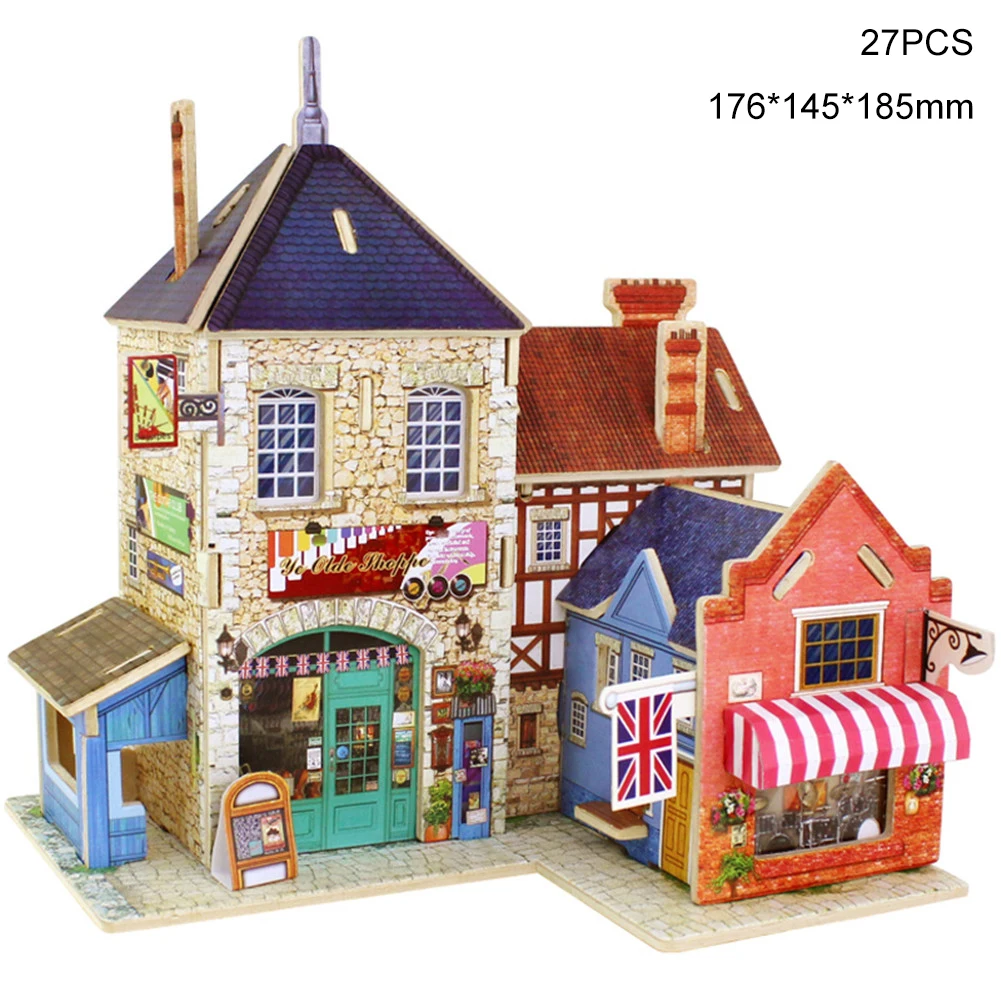 Мира достопримечательности 3D головоломка деревянный дом Британский серии детских образовательных игрушка-головоломка