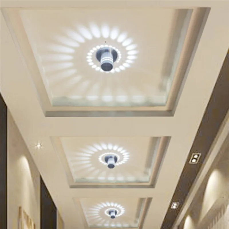 

LED Aluminum Spiral Wall Lamps 3W High Quality Wall Lights Corridor Wall Light Decoration For Home Bar Cafe Indoor Lighting