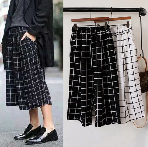 plaid flowy pants