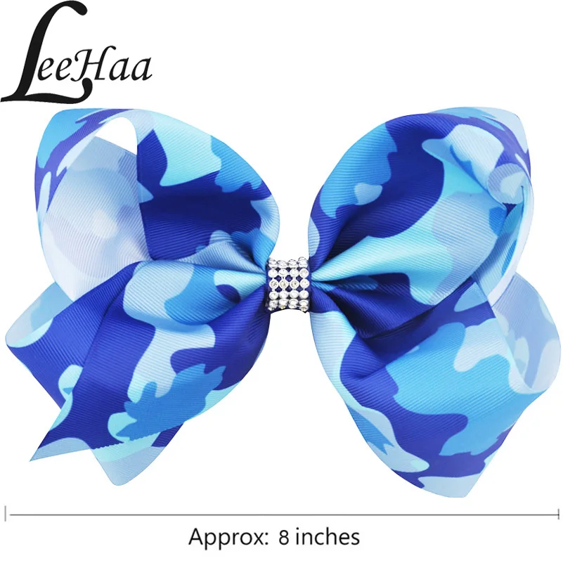 

Fashion Hair Accessories for Women Girls 8 Inch Big Print Camouflage Hair Bows Hairpins Hair Clips for Girls Colorful Barrettes