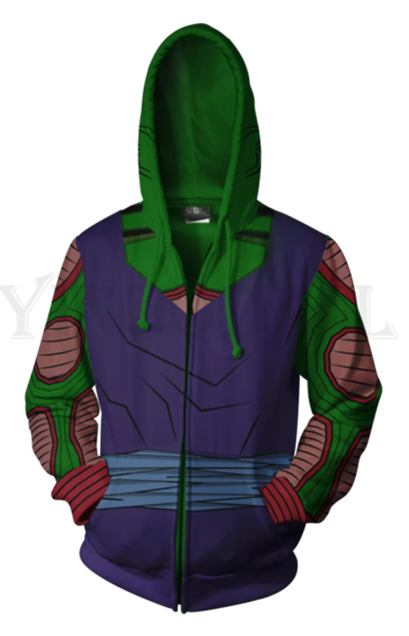 

Anime Dragon Ball Hoodie Men and Women Zipper Hoodies Luffy 3d Print Hooded Jacket for Boys Zoro Harajuku Streetwear Cosplay