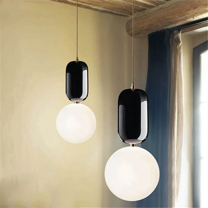 

JAXLONG Post-Modern Pendant Light Nordic Simple Bedroom Living Room Creative Personality Bar Restaurant Bubble Ball Shape Light