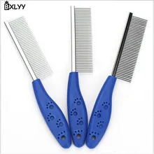 BXLYY1pc следы противоскользящая ручка Расческа для домашних животных из нержавеющей стали собачий ряд расческа плоские зубы кошки Красота Принадлежности для расчесывания волос украшения для домашних животных. 7