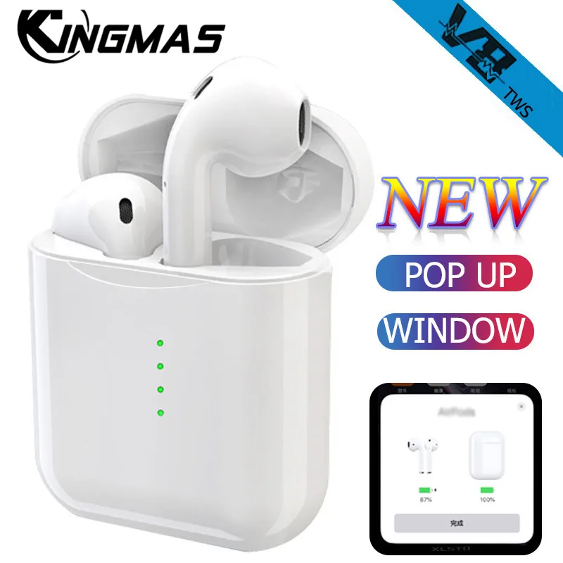 

2019 Newest V8 TWS Bluetooth Headset With Pop-ups Window Wireless Bluetooth 5.0 Touch Earphones For iPhone PK i10 i12 Earphones