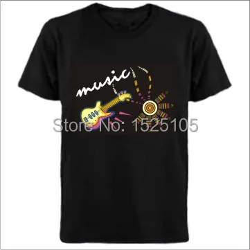 

Guitar LED Lighting T-Shirt with sound active 4pcs AAA battery inverter free shipping