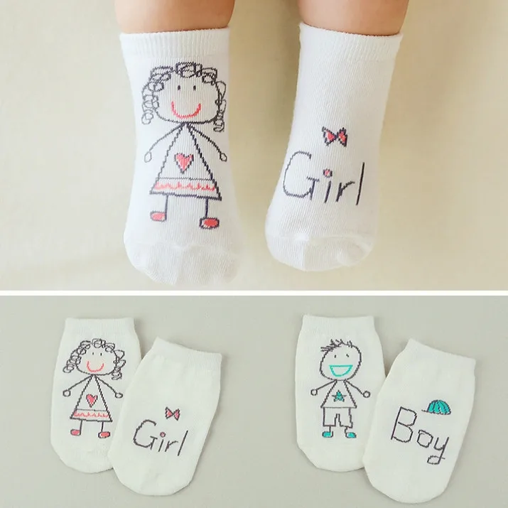 Kacakid для детей коттоновые носки детские Асимметричные носки с принтом для маленьких мальчиков и девочек Нескользящие Носки 2 пары в партии - Цвет: S