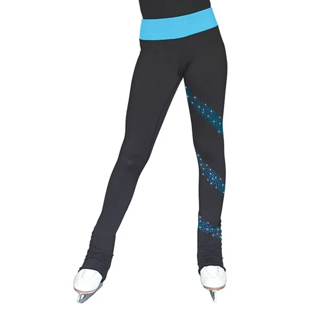 Ice skating long pants Figure Skating Trousers customized warm fleece