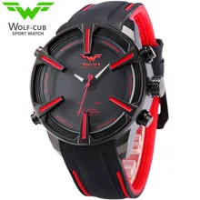 American Wolverine WOLF-CUB dual movement LED watch men’s brand sports digital Relogio Masculino retro alloy quartz watch