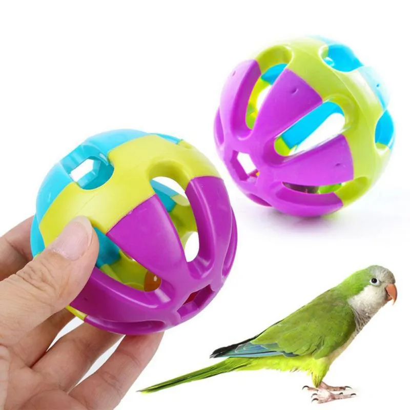 Buy Colorful Bird Ball Toy With Bell Parrot Chewing