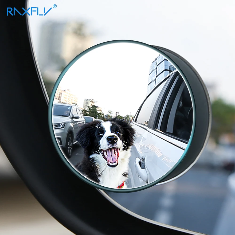 

RAXFLY 2pcs Car Blind Mirrors For Car Holder HD Rear View Convex Mirror 360 Rotation Adjustable Auto Rearview Car Spot Mirror