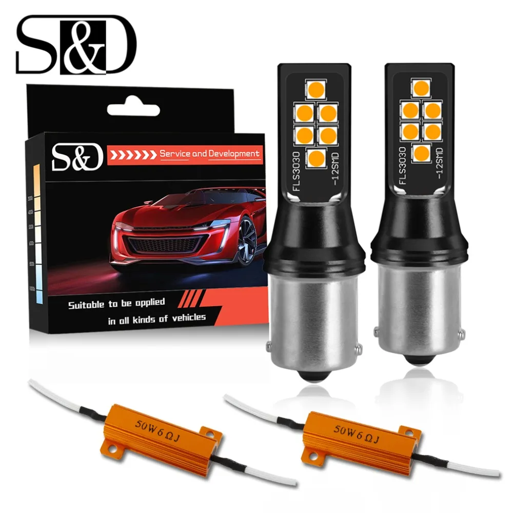 

2pcs Canbus 1156 BA15S P21W LED BAU15S PY21W 1157 BAY15D P21/5W LED Bulbs Error Free Car Turn Signal Lights DRL Auto Lamp 12V