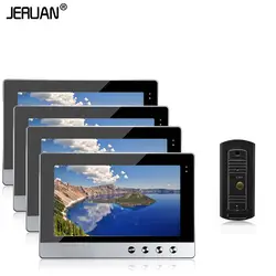 JERUAN новый 10 дюймов телефон видео домофон аудио Системы комплект + 4 Мониторы + IR Ночное видение открытый Камера в наличии