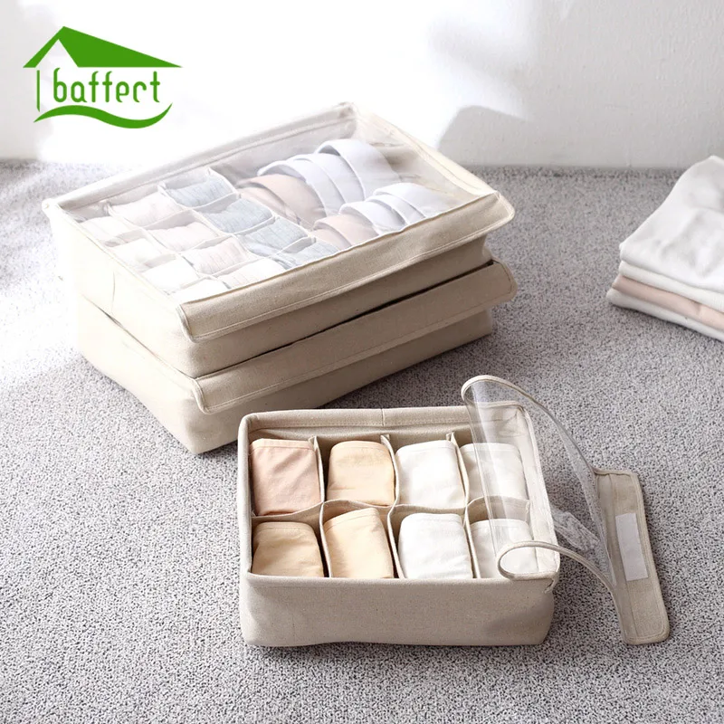 New Underwear Bra Organizer Closet Storage Box With PVC Cover Dust