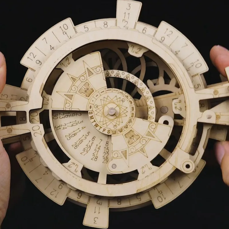 Креативный DIY 3D вечный календарь лазерная резка игра деревянная головоломка сборка игрушка подарок для детей подростков взрослых