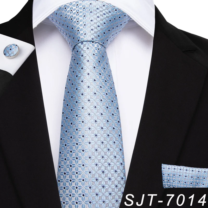 Дизайнерский мужской галстук DiBanGu, синий, красный, розовый, мужской галстук, деловой, Свадебный, вечерний галстук, набор, шелк, галстук, носовой запонки, галстуки - Цвет: 7014