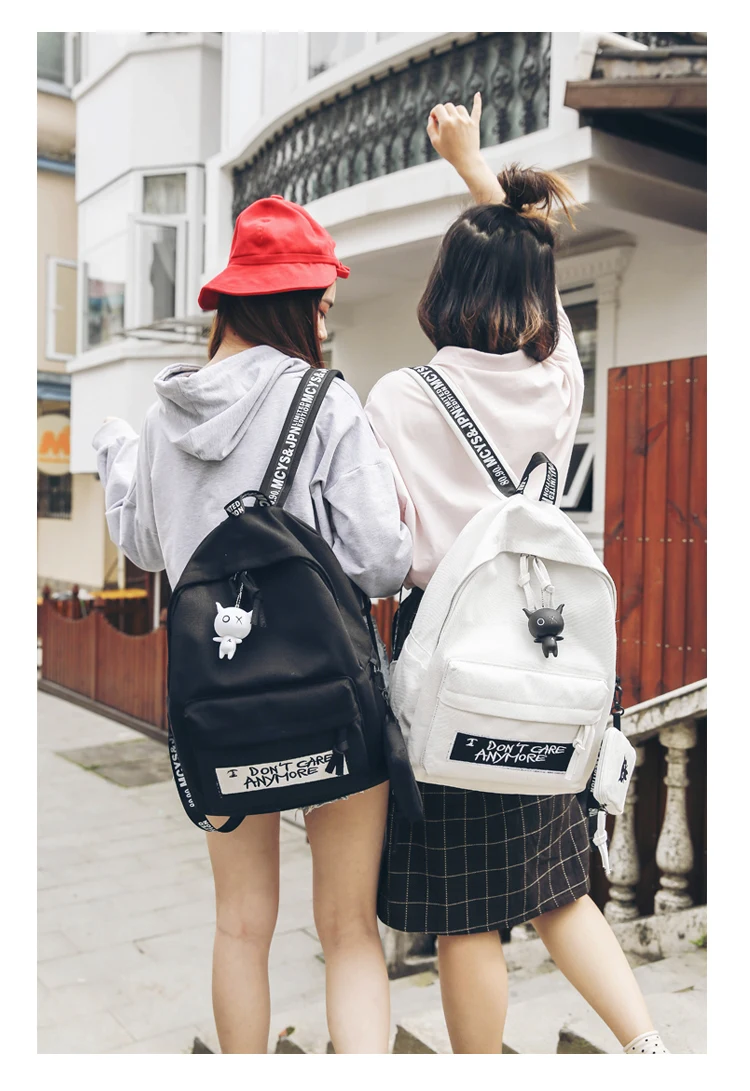 2 шт. в комплекте, школьные сумки для девочек, милый рюкзак, черные школьные сумки для подростков, Студенческая женская школьная сумка