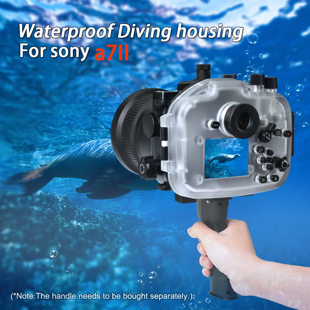 Seafrogs 40m 130ft подводный водонепроницаемый чехол для sony A7II поддержка 90 мм, 16-35 мм, 28-70 мм объектив с ручкой