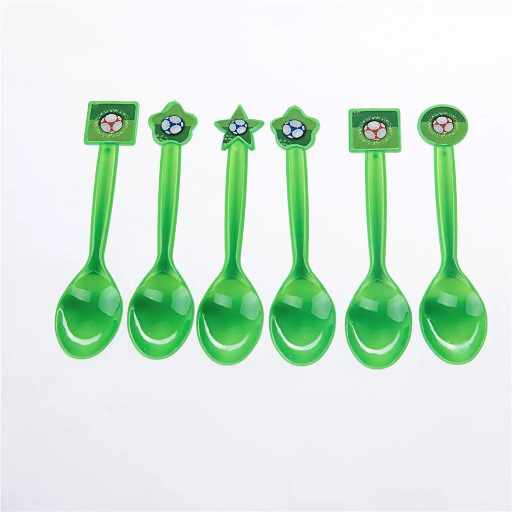 

6pcs/set football theme spoon theme event disposable tableware birthday theme party football theme spoon