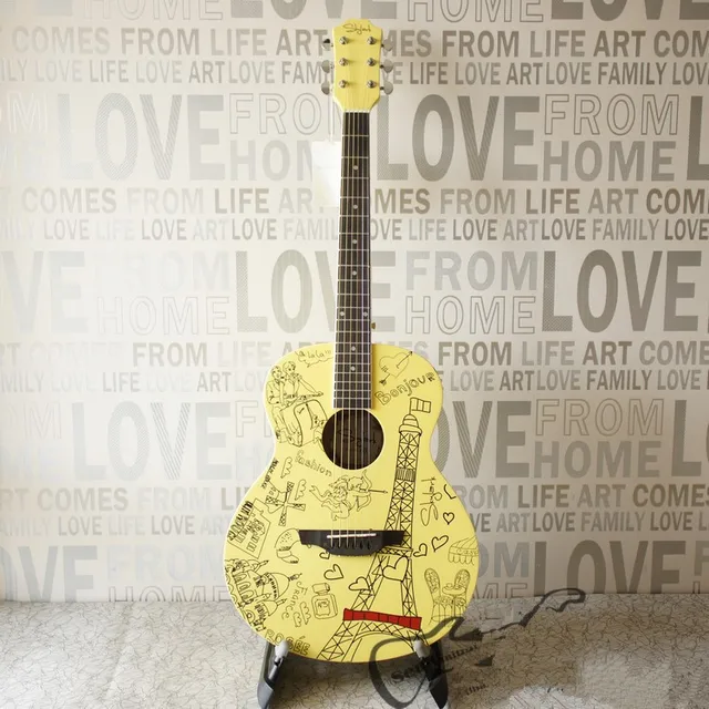 Cheap 2015 NEW guitars 40 inch high quality Acoustic Guitar guitarra Musical Instruments with guitar strings