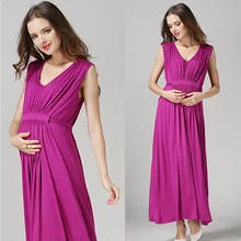 2016 Comfortable Maternity Dress V-neck Pregnant Dress S M L Women’s Vestidos Plus Size Nursing Clothes Red Blue Rose Gray