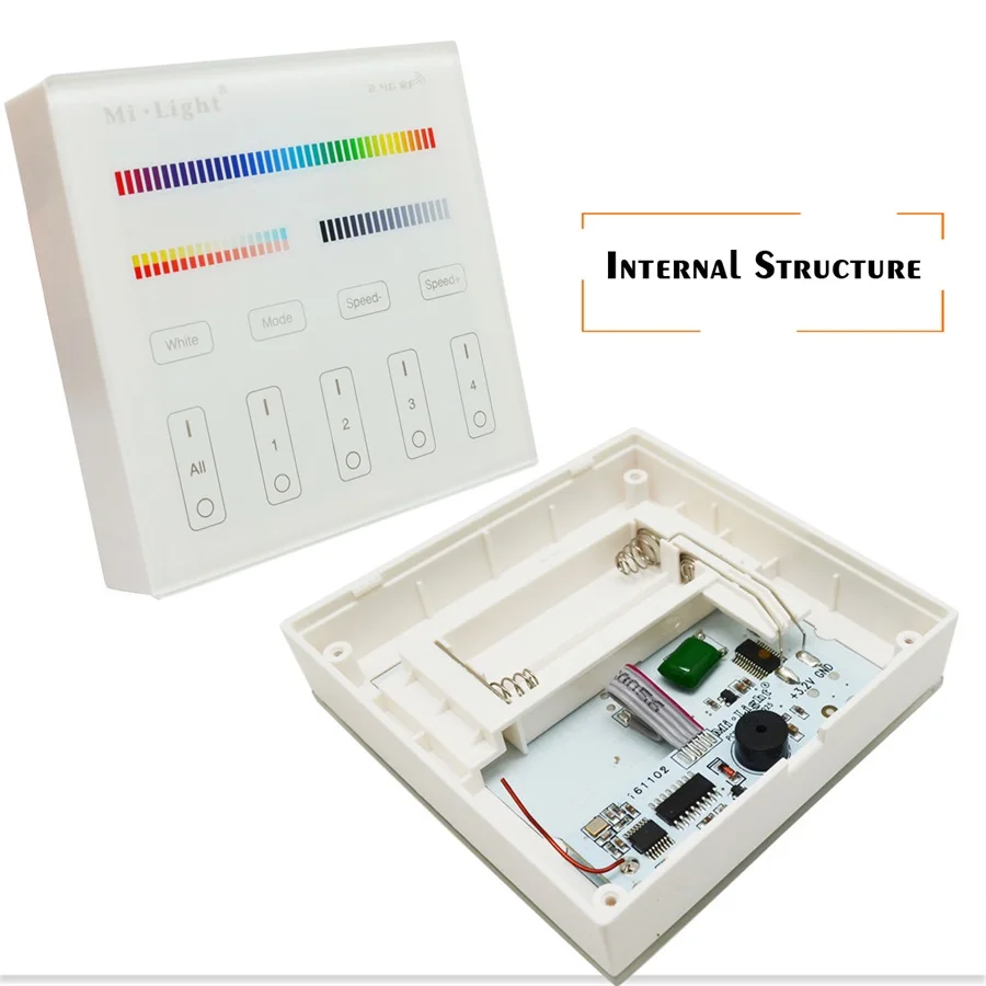 Milight светодиодный панельный контроллер 2,4G беспроводной 4 зоны РЧ с регулируемой яркостью Диммер пульт дистанционного управления сенсорной панелью настенный rgb светодиодный контроллер