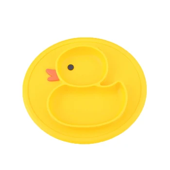 

Silicone Baby Eating Food Tableware Dishes Cute Kids Dinner Bowl Fruit Plate Heath Children Training Dinnerware BPA Free Tray
