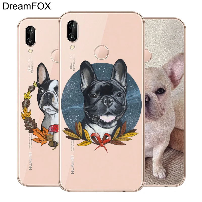 DREAMFOX M224 панель в форме французского бульдога силиконовый чехол-накладка из