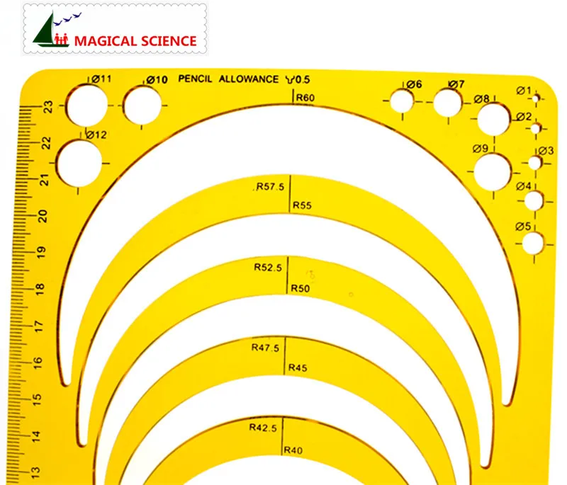 Радиус шаблона полукруг рисунок линейка Пластиковые ювелирных изделий здания дизайн шаблоны гибкие JSH4356