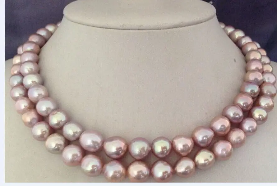 

38inch 11-12MM natural lavender freshwater pearl necklace