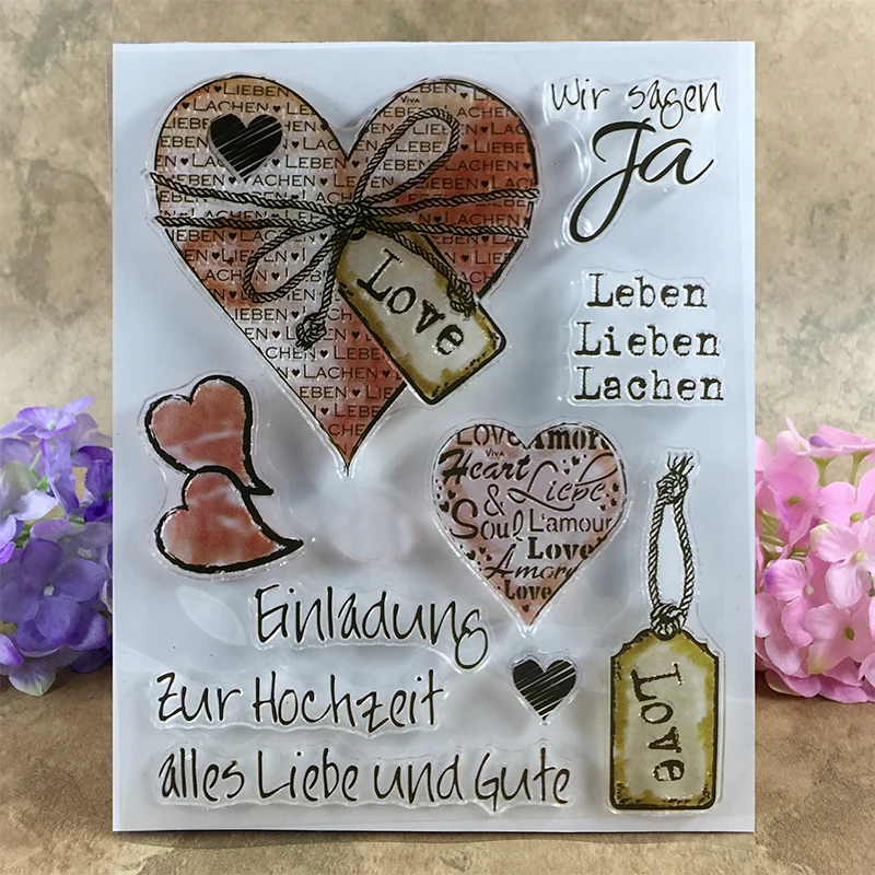 

Special Offer Love Heart Label Love You Scrapbook DIY photo cards account rubber stamp clear stamp transparent stamp 14*18 CM