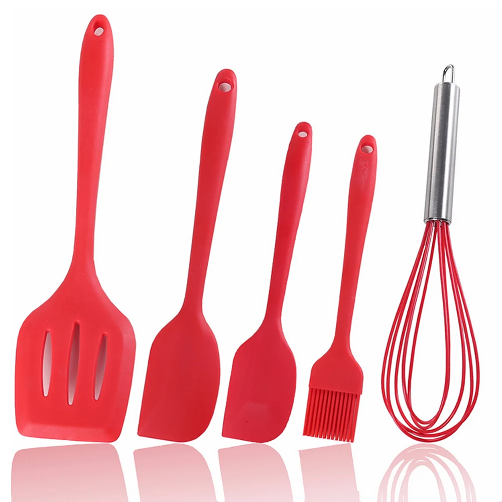 5pcs/set Kitchen Baking Utensil Set Silicone Non Stick Utensil Egg