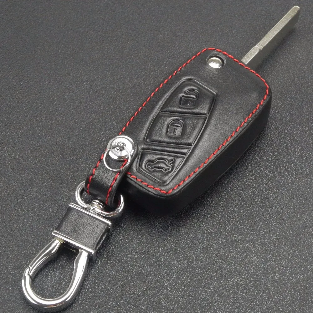 Buy Remote Leather Flip Key Cover Case Fob For FIAT