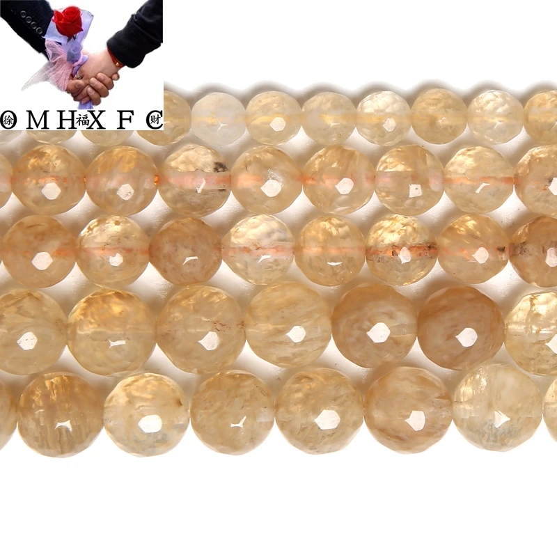 

OMH Wholesale 6 8 10mm Free Shipping New Arrival Cutters Citrines Quartz Beads Pick Size Jewelry ZZ33