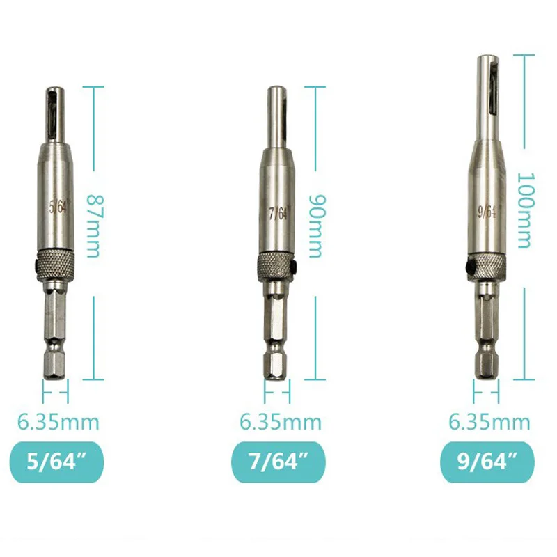 Urann 7 шт. HSS Самоцентрирующийся петля центровочное сверло биты двери шкафа дырокол инструмент 5/6" 7/64" 9/6" 11/64" 13/6" /1/4" 5 мм