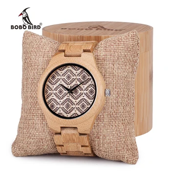 

BOBO BIRD Naturally Hypoallergenic Minimalism Luxury Simplicity Bamboo Wooden Watches With All Wood Bamboo Strap erkek kol saat