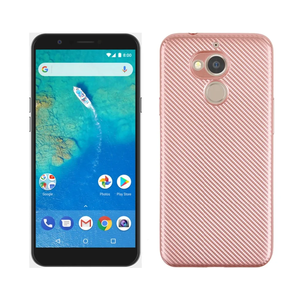 

Case Cover For Google General Mobile GM 8 Case Rose Gold Anti Knock Carbon Fiber Cover Case Back cover phone Cases